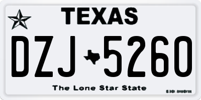 TX license plate DZJ5260