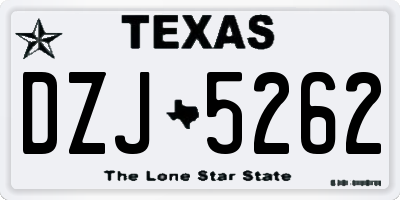 TX license plate DZJ5262