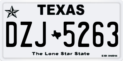 TX license plate DZJ5263