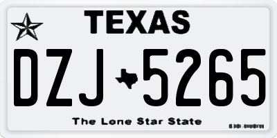 TX license plate DZJ5265
