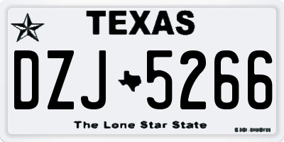 TX license plate DZJ5266