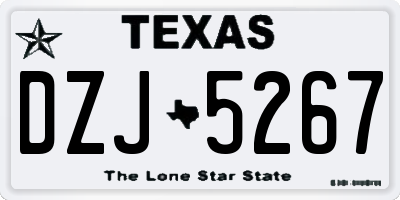 TX license plate DZJ5267