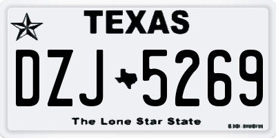 TX license plate DZJ5269
