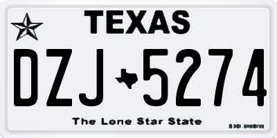 TX license plate DZJ5274