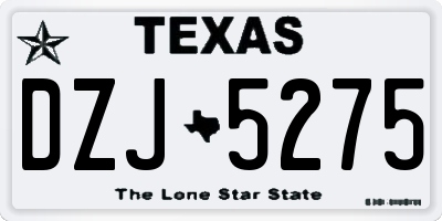 TX license plate DZJ5275