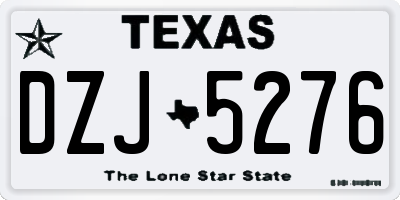 TX license plate DZJ5276