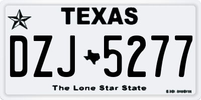 TX license plate DZJ5277