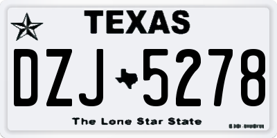 TX license plate DZJ5278