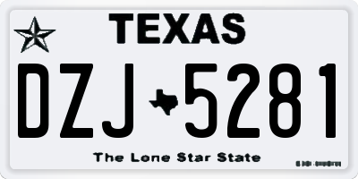 TX license plate DZJ5281