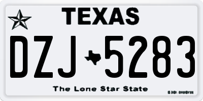 TX license plate DZJ5283