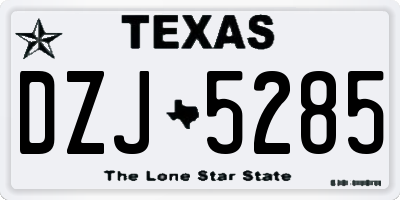 TX license plate DZJ5285