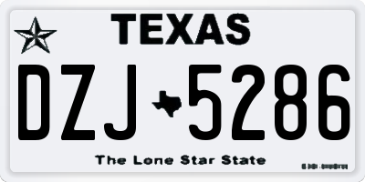 TX license plate DZJ5286