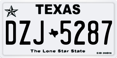 TX license plate DZJ5287