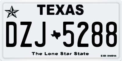 TX license plate DZJ5288