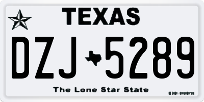 TX license plate DZJ5289