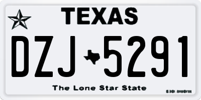TX license plate DZJ5291