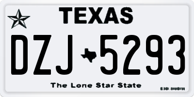 TX license plate DZJ5293