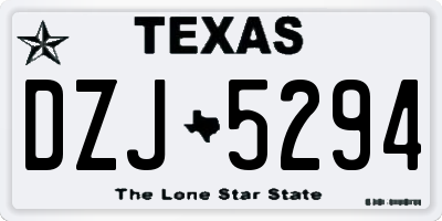 TX license plate DZJ5294