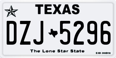 TX license plate DZJ5296