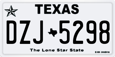 TX license plate DZJ5298
