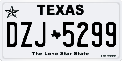 TX license plate DZJ5299