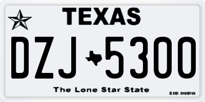 TX license plate DZJ5300