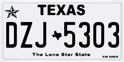 TX license plate DZJ5303