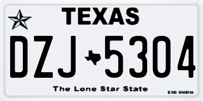 TX license plate DZJ5304