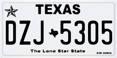 TX license plate DZJ5305