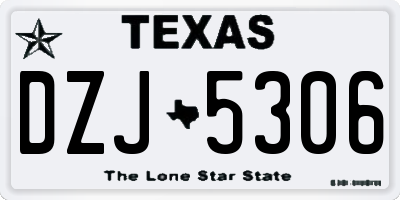 TX license plate DZJ5306