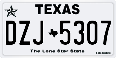 TX license plate DZJ5307