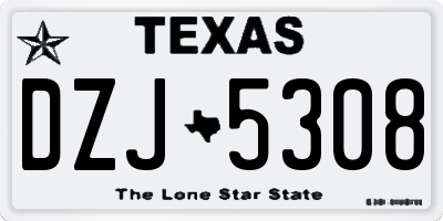 TX license plate DZJ5308