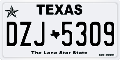 TX license plate DZJ5309