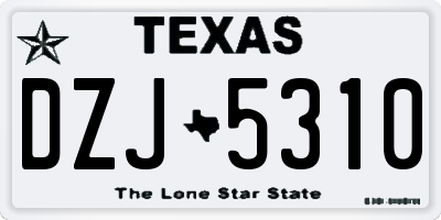 TX license plate DZJ5310