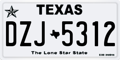 TX license plate DZJ5312