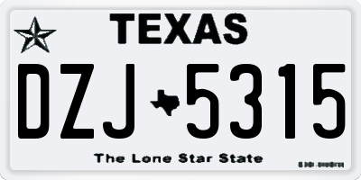 TX license plate DZJ5315