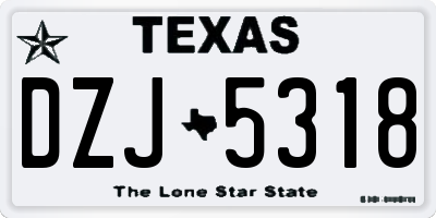 TX license plate DZJ5318