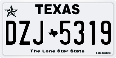 TX license plate DZJ5319