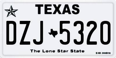 TX license plate DZJ5320
