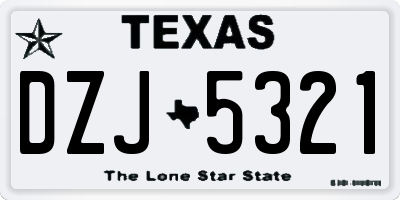 TX license plate DZJ5321