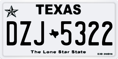 TX license plate DZJ5322