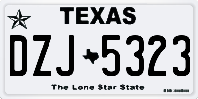 TX license plate DZJ5323