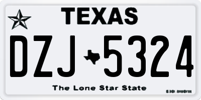 TX license plate DZJ5324