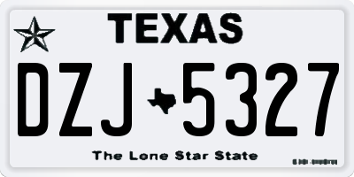 TX license plate DZJ5327