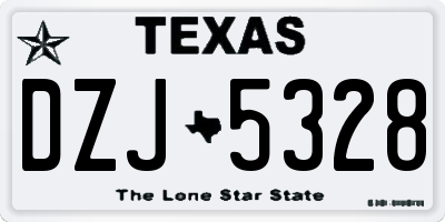 TX license plate DZJ5328