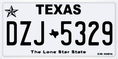 TX license plate DZJ5329
