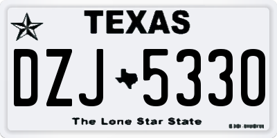 TX license plate DZJ5330