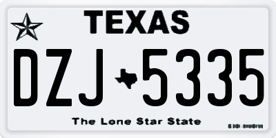 TX license plate DZJ5335