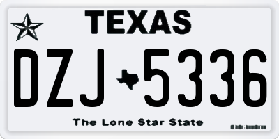 TX license plate DZJ5336