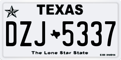 TX license plate DZJ5337